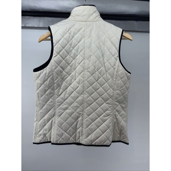Lauren Ralph Lauren Black Cream Zip Quilted Reversible Vest Pockets M EUC - Picture 11 of 14